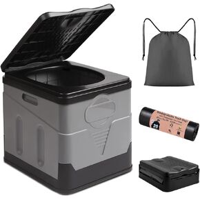 PORMYTRIP Portable Toilet Camping Toilet Foldable Toilet for Car Indoor Outdoor Commode Travel Toilet Portable Toilet for Camping,Tent,Hiking,Boating,Long Road Trips,Traffic jam,Home