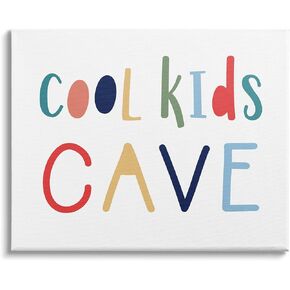 Stupell Industries Cool Kids Cave Sign Playful Children's Typography, Designed by Natalie Carpentieri Canvas Wall Art, 20 x 16, Multi