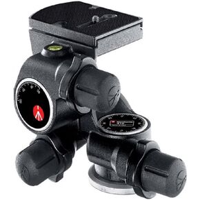 Manfrotto Junior Geared Head (410) & 055 Aluminum 3-Section Tripod with Horizontal Column (MT055XPRO3),Black