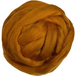 Happy Classy 1 oz / 28.34 Grams Premium Natural Dyed Corriedale Wool Combed Top Roving Gold