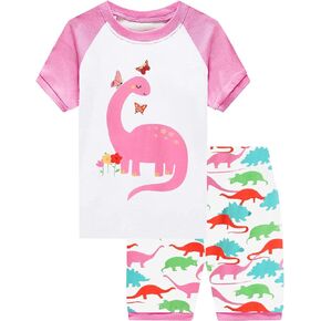 Little Hand Toddler Girls Pajamas Short Pjs Set Dinosaur Unicorn Jammies Cat Sleepwear Cotton Clothes 2-7 Years