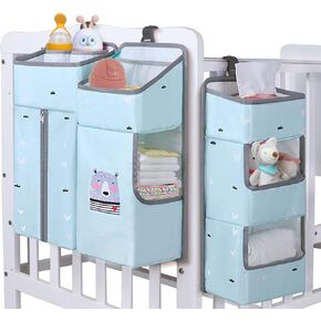 Hanging Diaper Caddy Organizer for Baby Crib - 3-in-1 Diaper Stacker for Changing Table Nursery Organization Storage Holder for Baby Essentials Attachment Portable Combining Clothing