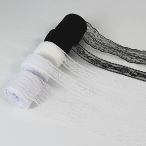 54 Yards Lace Trim Ribbon,5 Rolls Vintage Lace Ribbon for DIY, Gift Wrap,Scrapbooking,Wedding Crafts