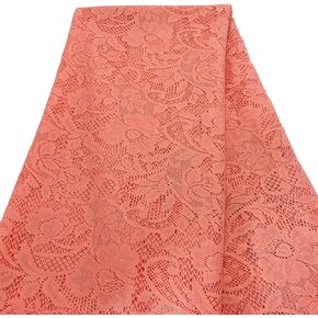60 Inches Wide Black Elastic Lace Fabric, Vintage Stretch Lace Fabric (1 Yard, 8166 Black)