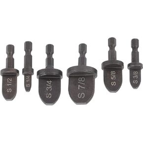 6Pcs Swaging Tool Drill Bit Set, Bearing Steel Air Conditioner Copper Tube Expander Swaging Tool with Hex Handle