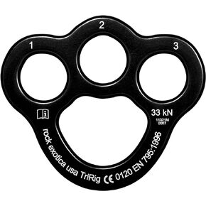 Rock Exotica TriRig (Ultra-Light 3 Hole rig Plate - Black) CE/UIAA/NFPA G