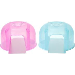 POPETPOP Chinchilla Cooling House - 2pcs Hamster Hideout Summer Cooling Mini Hut Hamster Cool Plastic Small Animal House Hamster Cage Accessories for Hamster Chinchilla (Random Color)