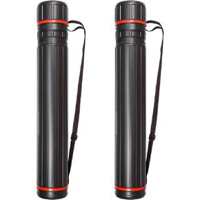 PATIKIL Extendable Poster Tubes, 2pcs Expand from 30.5" to 53.1" with Strap, Art Document Storage Carry Tubes for Blueprints Drawings Artwork, Black