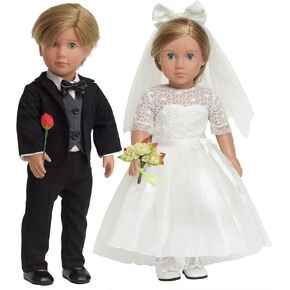 Doll Clothes First Communion Wedding Suit Set Rose Gentleman Outfits Fit American 18 inch Boy Dolls