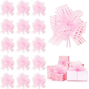 Amcami 20 Pieces Christmas Pull Bows for Gift Wrapping Big Black Organza Ribbon for Gift Baskets Wine Bottles Floral Decoration Ribbon and Bows for Wedding Party Car Decoration(Black)