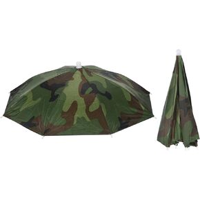 PATIKIL Umbrella Hat, 2 Pack 20 Inch Folding Sun Rain Cap Hands Free Fishing Umbrella Hat for Golf Fishing Camping Outdoor, Camo