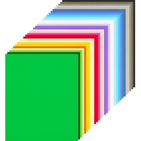 Koogel 60 Sheets Colored Cardstock for Kids, Craft Paper A4 Colored Card Stock Paper for Card Making Kids Art Crafts Scrapbooking Brithday