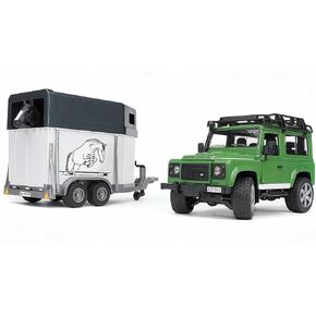 Bruder 02598 Land Rover Station Wagon with Trailer, Scrambler Ducati Cafe, and Rider