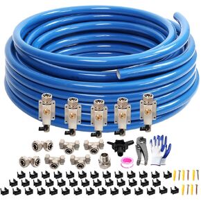 Compressed Air Line Kit for Shop,3/4 Inch x 200 Feet HDPE-Aluminum-HDPE Piping,Includes All Connectors for Connect Air Compressor,Leak Proof&Easy to Install Garage Air Line Kit
