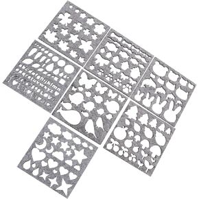 Woolcraft Templates Practical Beginners - 7pcs Men Women Tools Mould Tool Molds Woolcraft Needle Templates Gray Woolen Quilting Stencil Felting DIY Beginners Wool Felt Practical Starter Kit