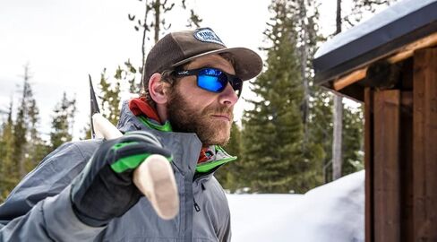 Wiley X Peak Captivate Polarized Sunglasses, Safety Glasses for Men and Women, UV Eye Protection for Shooting, Fishing, Biking, and Extreme Sports, Matte Black Frames, Blue Mirror Tinted Lenses in Kuwait