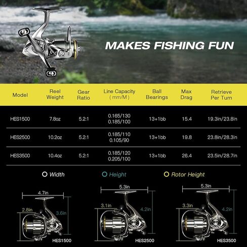 بكرة صيد دوارة مقاس 1500 2500 3500، 13+1 من الفولاذ المقاوم للصدأ BB CNC بكرة صيد من الألومنيوم تصل إلى 27 رطل أقصى سحب 5.2:1 نسبة التروس للمياه المالحة أو المياه العذبة in Kuwait