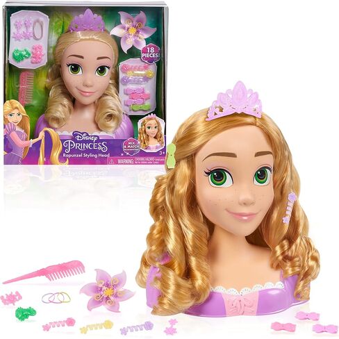 Disney Princess Rapunzel Styling Head, 18-pieces, Pretend Play, Officially Licensed Kids Toys for Ages 3 Up by Just Play in Saudi Arabia