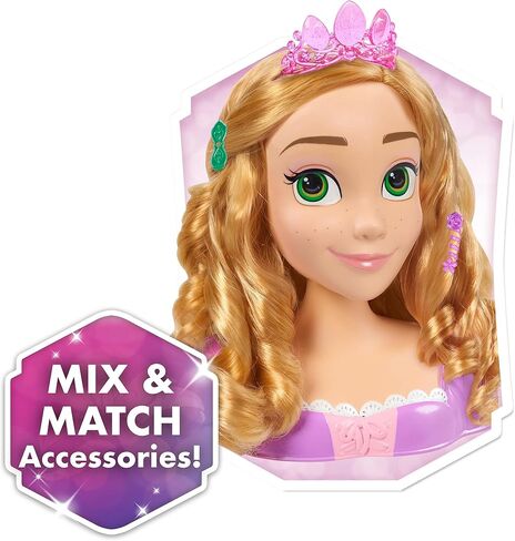 Disney Princess Rapunzel Styling Head, 18-pieces, Pretend Play, Officially Licensed Kids Toys for Ages 3 Up by Just Play in Saudi Arabia