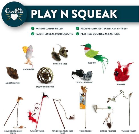 لعبة القطط التفاعلية Play-N-Squeak Bounce-N-Pounce Wand من اوربيتس in Kuwait