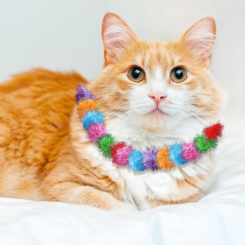 مجموعة قاذف كرات للقطط مكونة من 158 قطعة، لعبة تفاعلية للقطط من كرات بوم بوم للملل، خفيفة الوزن وصامتة، قاذف كرات للحيوانات الأليفة، لعبة مسدس كرات قطيفة للقطط الداخلية (كرات بوم بوم) in Kuwait