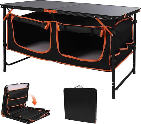 Folding Camping Table with Adjustable Legs Aluminum Portable Picnic Table for Outdoor Travel Beach, Backyards, BBQ, Party and Picnic in Kuwait