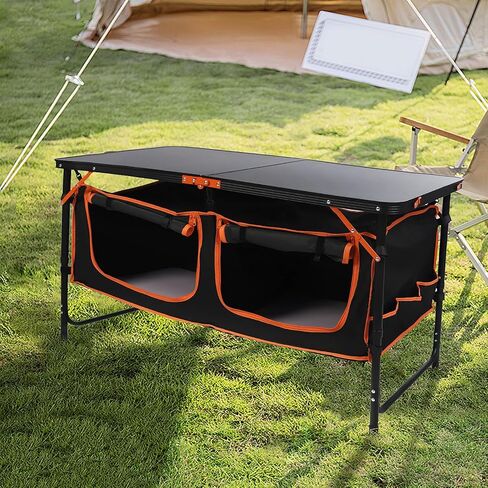 Folding Camping Table with Adjustable Legs Aluminum Portable Picnic Table for Outdoor Travel Beach, Backyards, BBQ, Party and Picnic in Kuwait