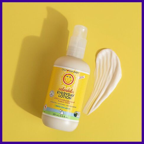 مجموعة الترطيب المكثف من كاليفورنيا بيبي آذريون | لوشن آذريون 8.5 أونصة + كريم آذريون 6 أونصة + 0.4 أونصة زيت آذريون عضوي | نباتي 100% | مناسب للحساسية | يهدئ البشرة الجافة والمتهيجة in Kuwait