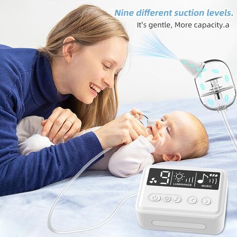 Hospital-Grade Electric Nasal Aspirator for Baby Rechargeable Nose Suction with 9 Levels Suction Nose Sucker for Toddler Portable Disassemble Clean (Big) in Kuwait