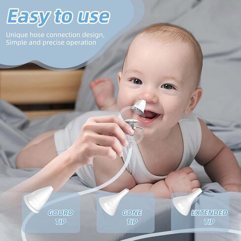 Hospital-Grade Electric Nasal Aspirator for Baby Rechargeable Nose Suction with 9 Levels Suction Nose Sucker for Toddler Portable Disassemble Clean (Big) in Kuwait