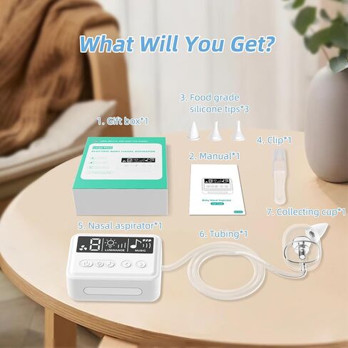 Hospital-Grade Electric Nasal Aspirator for Baby Rechargeable Nose Suction with 9 Levels Suction Nose Sucker for Toddler Portable Disassemble Clean (Big) in Kuwait