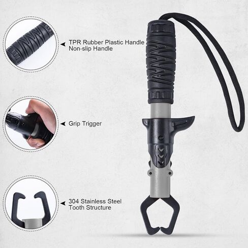 Goture Fishing Pliers, Fish Lip Gripper Muti-Function Fishing Tools Kit Braid Scissors and Split Ring Pliers, Fishing Hook Remover, Saltwater Resistant Fishing Gear with Sheath Lanyard in Saudi Arabia
