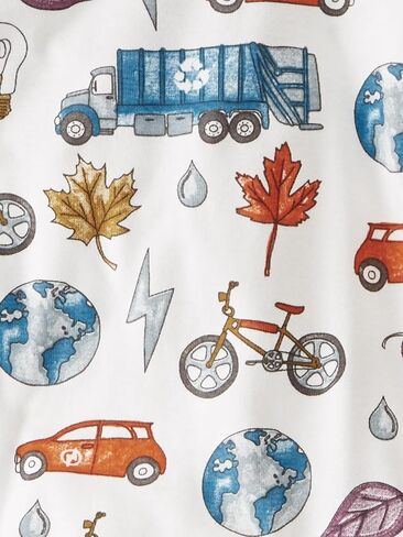 little planet by carter's unisex-baby Baby and Toddler 2-piece Pajamas made with Organic Cotton, Sustainability Print, 3T in Saudi Arabia