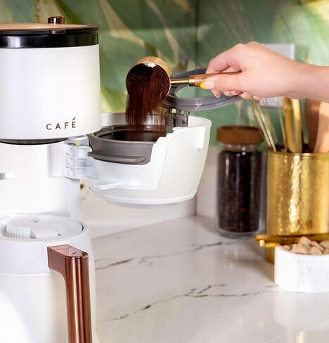 Café Specialty Grind and Brew Coffee Maker, Single-Serve to 10-Cup Thermal Carafe, with Built-In Bean Grinder & Removable 75oz Water Reservoir, WiFi & Smart Connected, SCA Certified, Matte White in Kuwait