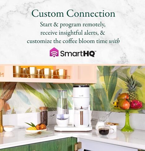 Café Specialty Grind and Brew Coffee Maker, Single-Serve to 10-Cup Thermal Carafe, with Built-In Bean Grinder & Removable 75oz Water Reservoir, WiFi & Smart Connected, SCA Certified, Matte White in Kuwait
