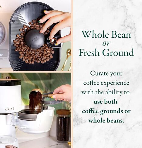 Café Specialty Grind and Brew Coffee Maker, Single-Serve to 10-Cup Thermal Carafe, with Built-In Bean Grinder & Removable 75oz Water Reservoir, WiFi & Smart Connected, SCA Certified, Matte White in Kuwait