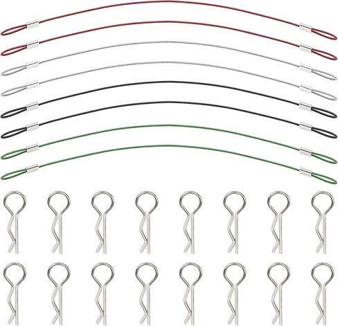 8Pcs ShareGoo Metal Clip R Pin Rod with Steel Anti-Lost Rope RC Body Shell Clip Wire Compatible with 1/8 1/10 Traxxas HSP Arrma Axial Redcat RC Car Truck Crawler (Multiple Colour) in Saudi Arabia