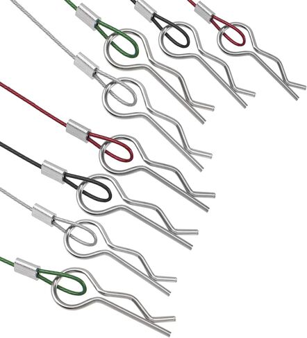 8Pcs ShareGoo Metal Clip R Pin Rod with Steel Anti-Lost Rope RC Body Shell Clip Wire Compatible with 1/8 1/10 Traxxas HSP Arrma Axial Redcat RC Car Truck Crawler (Multiple Colour) in Saudi Arabia