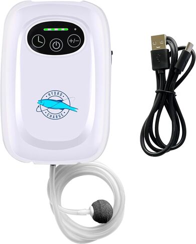 Hydro Charge | Aerator for Bait Bucket | Water Resistant, USB Rechargeable, 2W, 2200 mAh Battery Capacity, 24h Runtime per Charge, 48h on Battery Saving Mode | Minnow Bucket Aerator | Bait Bubbler in Saudi Arabia