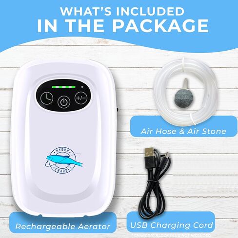 Hydro Charge | Aerator for Bait Bucket | Water Resistant, USB Rechargeable, 2W, 2200 mAh Battery Capacity, 24h Runtime per Charge, 48h on Battery Saving Mode | Minnow Bucket Aerator | Bait Bubbler in Saudi Arabia