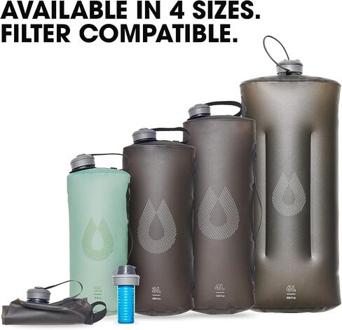 HydraPak Seeker - Collapsible Water Storage (3L/100oz) - BPA & PVC Free Camping Hydration Reservoir Bag - Sutro Green in Saudi Arabia
