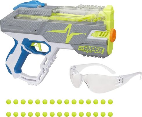 NERF Hyper Rush-40 Pump-Action Blaster, 30 Hyper Rounds, Eyewear, Up to 110 FPS Velocity, Easy Reload, Holds Up to 40 Rounds in Saudi Arabia