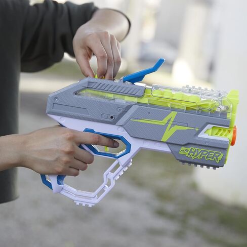 NERF Hyper Rush-40 Pump-Action Blaster, 30 Hyper Rounds, Eyewear, Up to 110 FPS Velocity, Easy Reload, Holds Up to 40 Rounds in Saudi Arabia