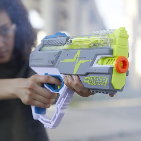 NERF Hyper Rush-40 Pump-Action Blaster, 30 Hyper Rounds, Eyewear, Up to 110 FPS Velocity, Easy Reload, Holds Up to 40 Rounds in Saudi Arabia