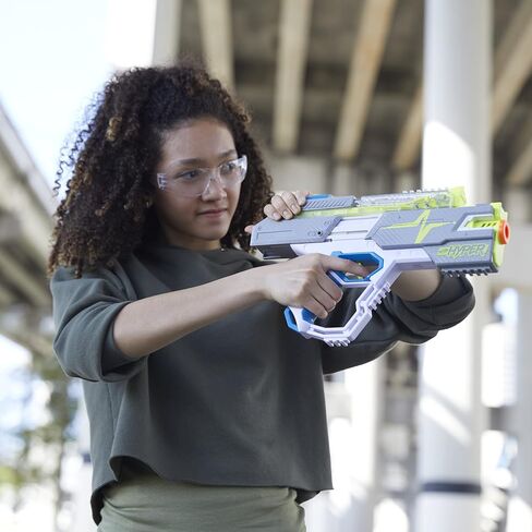 NERF Hyper Rush-40 Pump-Action Blaster, 30 Hyper Rounds, Eyewear, Up to 110 FPS Velocity, Easy Reload, Holds Up to 40 Rounds in Saudi Arabia