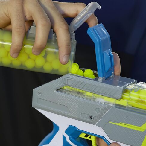 NERF Hyper Rush-40 Pump-Action Blaster, 30 Hyper Rounds, Eyewear, Up to 110 FPS Velocity, Easy Reload, Holds Up to 40 Rounds in Saudi Arabia