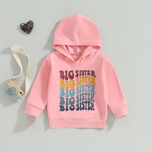 أطفال طفل الفتيات الأخت الكبرى هوديي البلوز كم طويل البلوز القمم كبير سيس تي شيرت ملابس الربيع in Kuwait