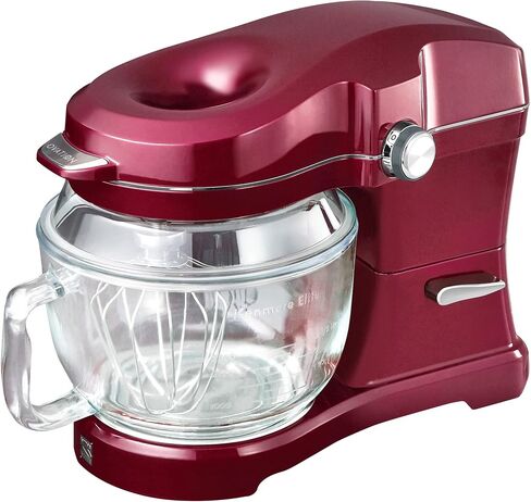 Kenmore Elite Ovation 5 Qt Stand Mixer, 500 Watt 10-Speed Motor, Revolutionary Pour-In Top, Tilt Head, Beater, Whisk, Dough Hook, Planetary Mixing, 360-Degree Splash Guard, Glass Bowl with Lid, Red in Saudi Arabia