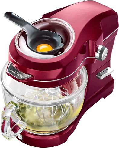 Kenmore Elite Ovation 5 Qt Stand Mixer, 500 Watt 10-Speed Motor, Revolutionary Pour-In Top, Tilt Head, Beater, Whisk, Dough Hook, Planetary Mixing, 360-Degree Splash Guard, Glass Bowl with Lid, Red in Saudi Arabia