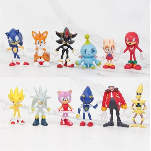 Sonic Toys - 2.1" Tall Action Figures Playset (12 Pieces) Gifting, Decorating, Collecting, Cake Topping, etc. in Kuwait